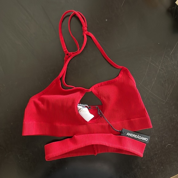 ADREĀDAMO Ribbed Jersey Bra w/ Strappy Details size SMALL - MEDIUM - Picture 5 of 5